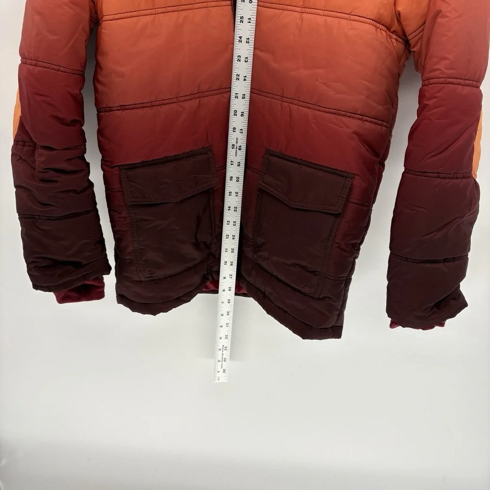 Cat & Jack Rare Goose Down Hooded Puffer Jacket Fur Lined Elbow Pads Youth XL 16